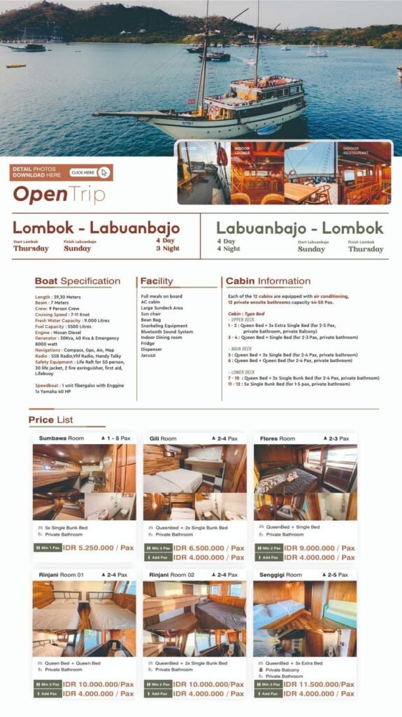 Lombok to Komodo Boat Tour